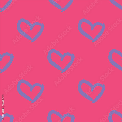 Seamless pattern with hand drawn heart doodle for decorative print, wrapping paper, greeting cards and fabric