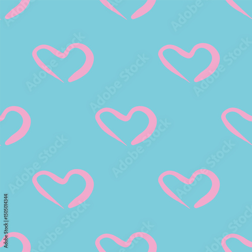 Seamless pattern with hand drawn heart doodle for decorative print, wrapping paper, greeting cards and fabric