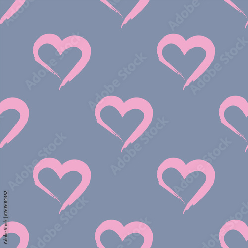 Seamless pattern with hand drawn heart doodle for decorative print, wrapping paper, greeting cards and fabric