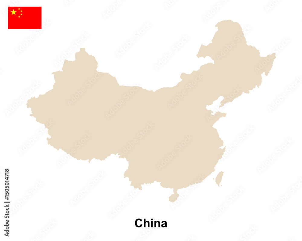 Naklejka premium China country map vector isolated on transparent background