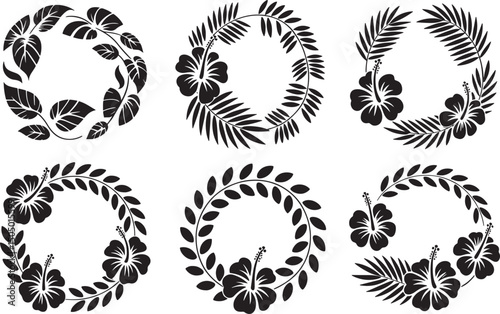 Tropical Leaf & Hibiscus Frames: Island Wreaths