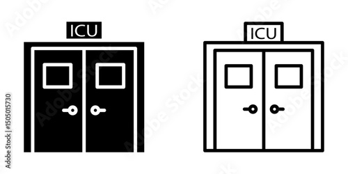 ICU room icon on white bacgkround