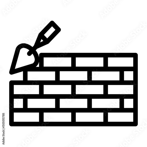 Brick Icon in Outline Style. Line Art