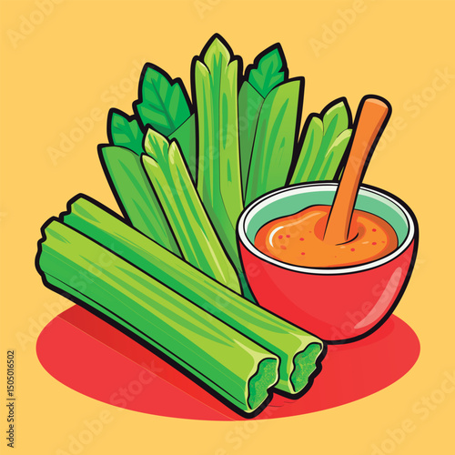 Celery sticks with flavorful dip.