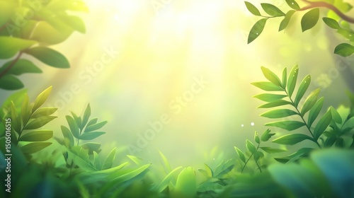 Lush foliage framing a bright, sunny clearing