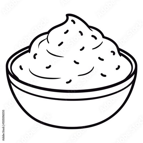 Delicious dip in a bowl.