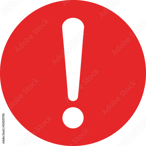 Red Exclamation Mark Warning Icon, Alert Symbol for Important Notifications, Attention Graphic for Urgent Messages, Danger Caution Emblem for Emergency Signals, Critical Notice Indicator for Safety