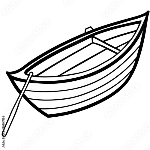 Simple Rowboat Vector on White