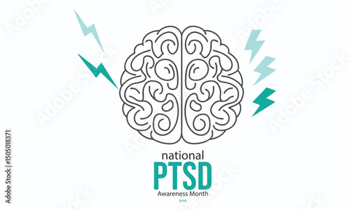 PTSD Awareness Month. PTSD concept Background.