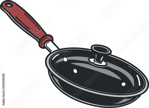 Premium Non-Stick Frying Pan with Glass Lid, Durable Skillet for Cooking, Heat-Resistant Handle, Versatile Kitchen Cookware, Ideal for Sautéing, Frying, Simmering, Essential Home Appliance, Black