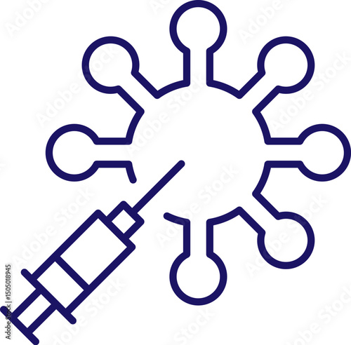 Syringe Line Icon for Web Sites, Books, Cards, Apps
