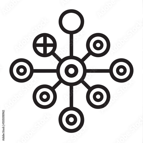 data share linear icon black vector illustration
