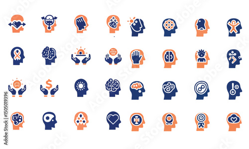 mental wellness icon set vector