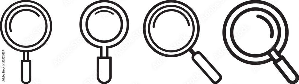 magnifying glass linear icon black vector illustration magnifying glass linear icon black vector illustration