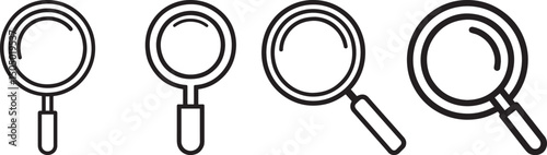 magnifying glass linear icon black vector illustration