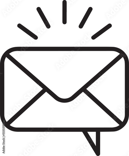 message linear icon black vector illustration