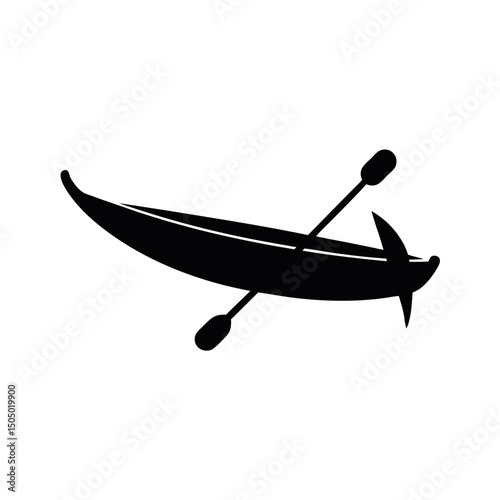 Kayak Silhouette Vector Art in Black