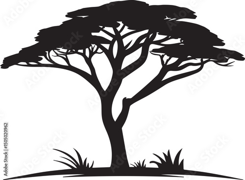 Acacia tree modern icon logo design, minimal logo design, simple UI, minimalist, icon black vector illustration
