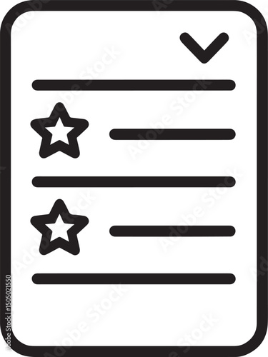 a simple black and white flat icon for list of users that's being added to small subtle stars and lines outline on a white background icon black vector illustration
