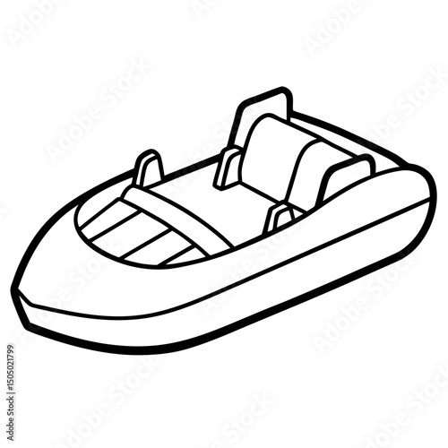 Simple Pedal Boat Vector on White Background