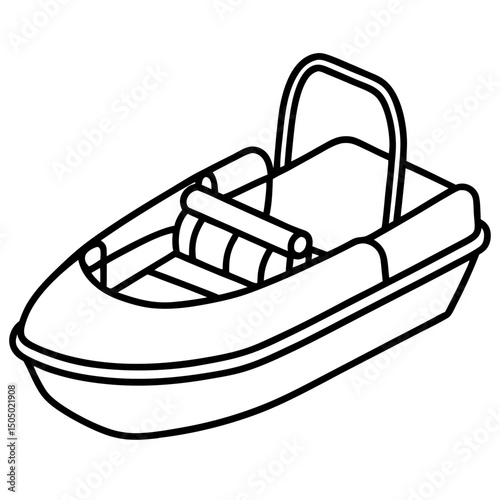 Simple Pedal Boat Vector on White Background