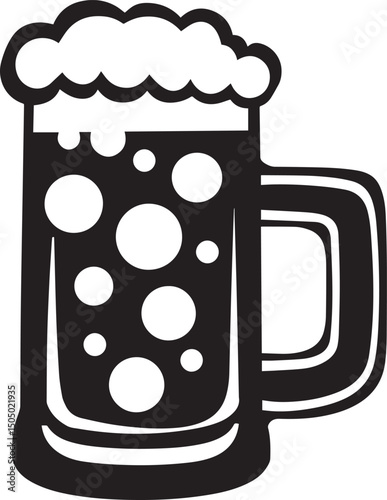 a simple beer icon black vector illustration