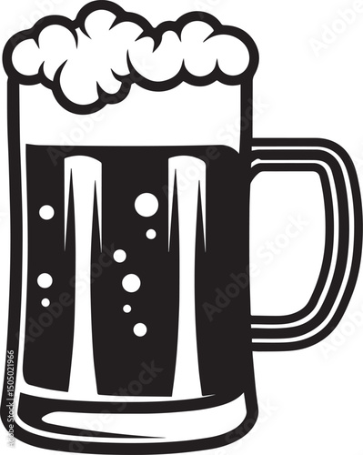 a simple beer icon black vector illustration