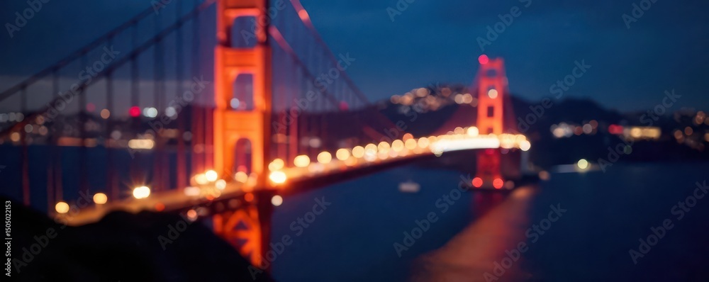 Obraz premium Swirling, luminous bokeh of San Francisco's nighttime lights , abstract, luminous