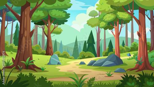 Forest Path. A Serene Summer Landscape