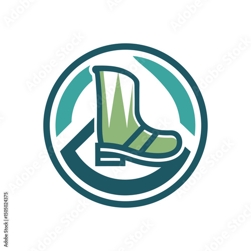 Flat and Minimal boots logo vector illustration isolated on white background