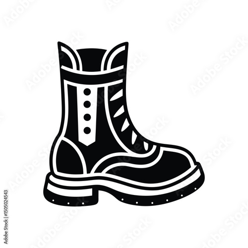 Flat and Minimal boots logo vector illustration isolated on white background