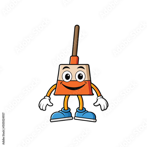 Flat and Minimal Broom mop logo vector illustration isolated on white background