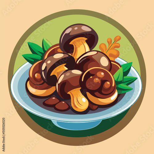 Delicious sauteed mushrooms on a plate.