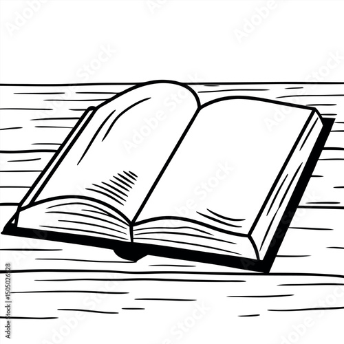 An open book lies on the table.