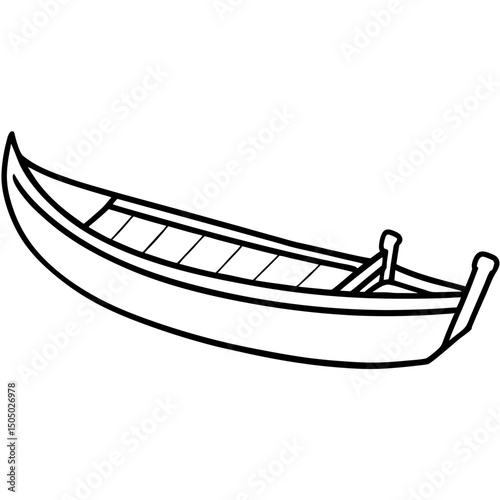 Minimal Canoe Sled Vector on White