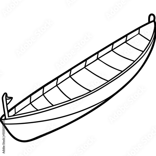 Minimal Canoe Sled Vector on White