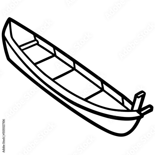 Minimal Canoe Sled Vector on White