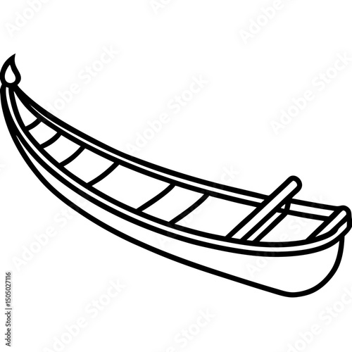 Minimal Canoe Sled Vector on White