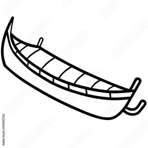 Minimal Canoe Sled Vector on White