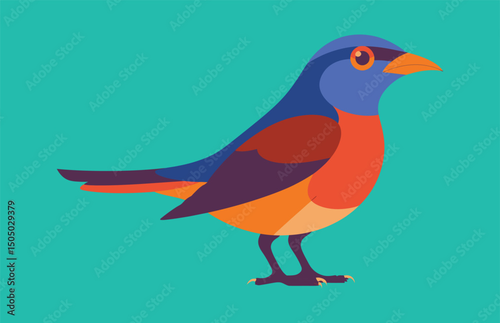 Obraz premium Minimalist nightingale bird vector illustration great for logos, icons, and nature projects