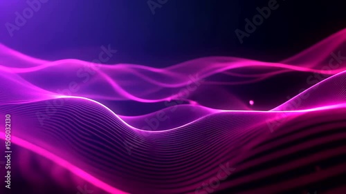Abstract digital wave pattern with flowing magenta and pink lines against a dark backdrop, creating a dynamic and modern aesthetic