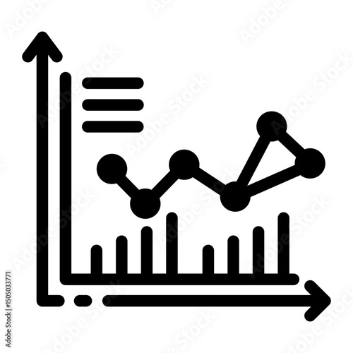 Glyph style icon of business data structured display
