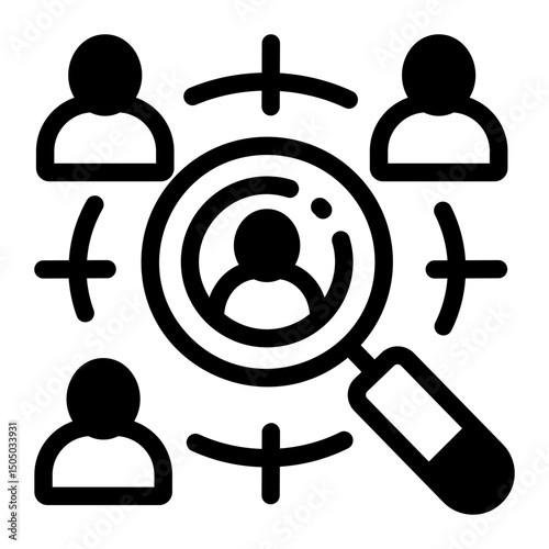 An icon of target audience in glyph style
