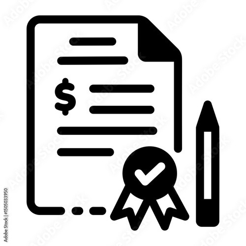 Glyph icon depicting will document legal content
