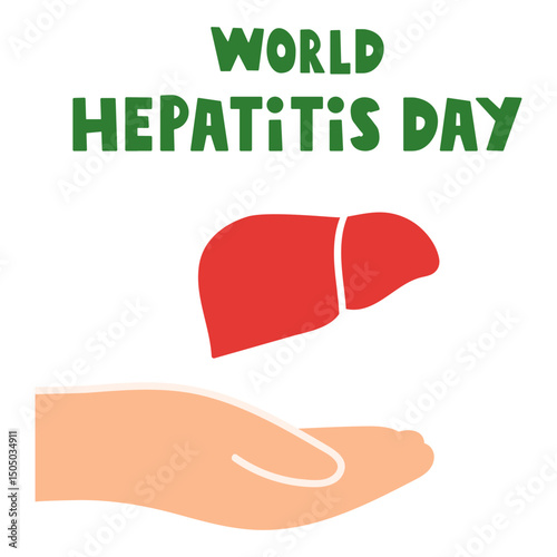 World hepatitis day. Banner illustration. Hand drawn vector graphic design on white background.