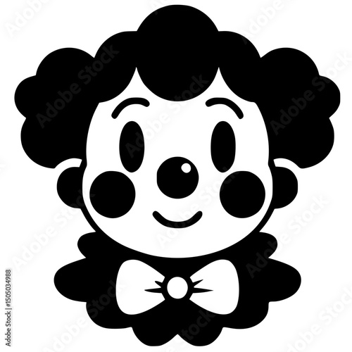 Funny clown portrait silhouette