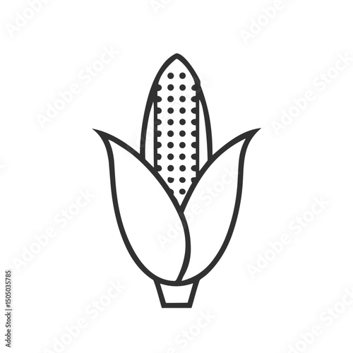 Corn cob line icon for biofuel production websites, petroleum alternative presentations, renewable energy blogs, and agricultural sustainability educational materials