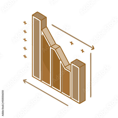 Downward Trend Chart Icon - Declining Line Chart Icon for Financial Analysis Tools, Stock Market Apps, Economic Trend Visualizations, Investment Risk Assessments and Business Reporting