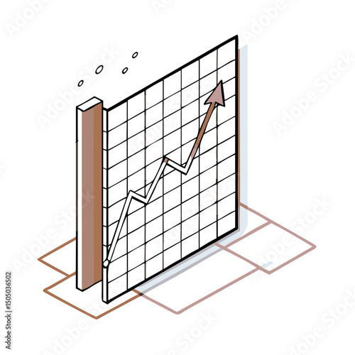Growth Chart - Graph Paper Icon for Business Data Visualization, Analytics, Website Design, Infographics, Educational Materials and Financial Reports