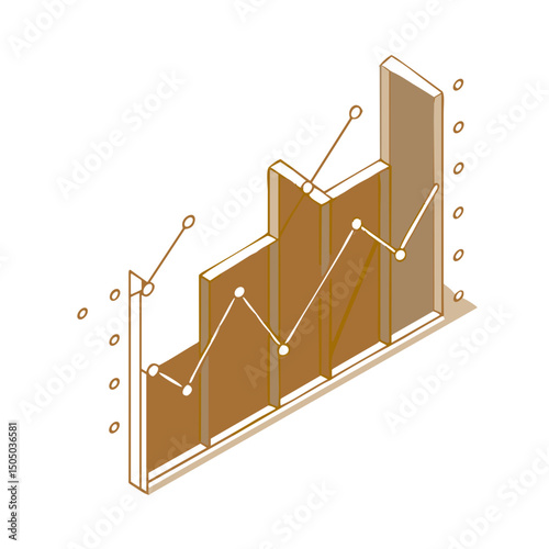 Line Chart Icon for Business Growth, Financial Analysis, Data Visualization, Performance Reports, Marketing Trends and Analytics Resources